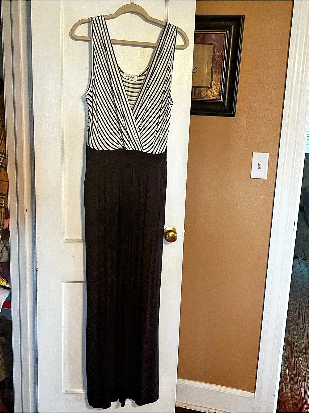 Kaleigh Striped Maxi jumper in Black & White Like New